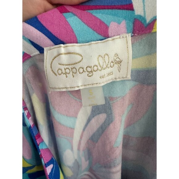 PAPPAGALLO Swirl Multicolor Tunic Blouse Size Small - Picture 5 of 6